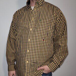 Tommy Hilfiger Yellow Plaid Button Down Long Sleeve Vintage
